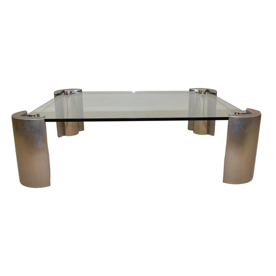 Karl Springer ~ Cocktail Table Accent Glass Top Coffee 1970-80S Modern Contemporary Look