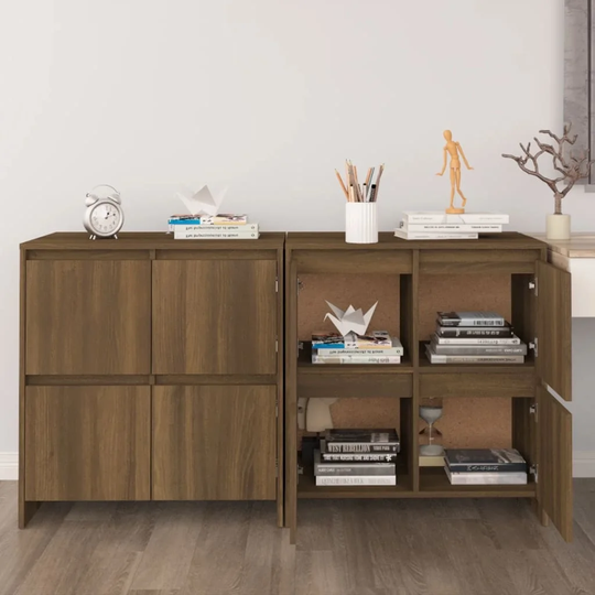 Sideboards 2 pcs Brown Oak 27.6"x16.1"x29.5" Engineered Wood