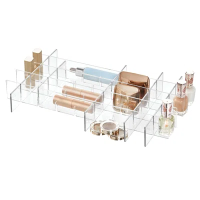 Idesign Clarity BPA-Free Plastic Customizable In-Drawer Storage Organizer Dividers - 16" X 9.2" X 1.99", Clear (Set Of 9)