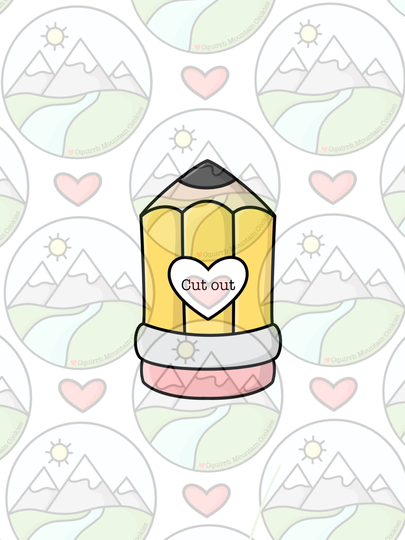 Pencil With Cut Out Heart Cookie Cutter