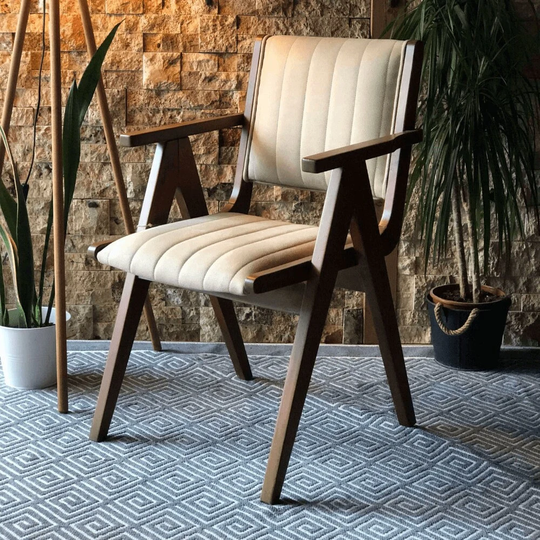 Custom Hornbeam Wood Dining Chair For Living Room - Stylish Handmade Furniture