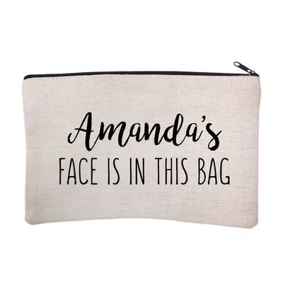 Personalized Face is in this Bag Cosmetic and Makeup Bag