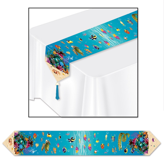 Beistle 11" x 6' Printed Under The Sea Table Runner - 12 Pack (1/Pkg)