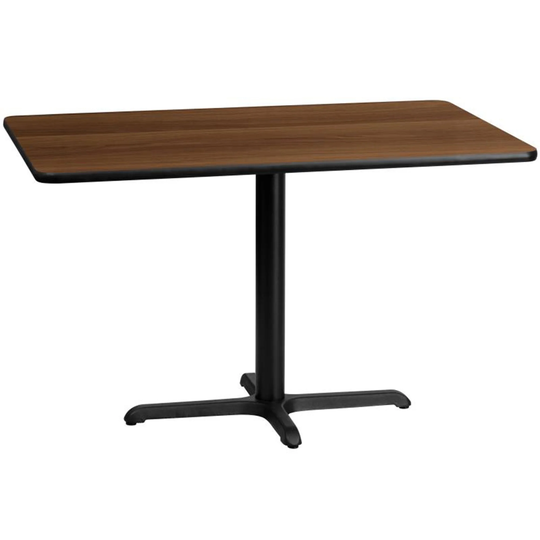 Offex 30'' X 48'' Rectangular Walnut Laminate Table Top With 22'' X 30'' Table Height Base