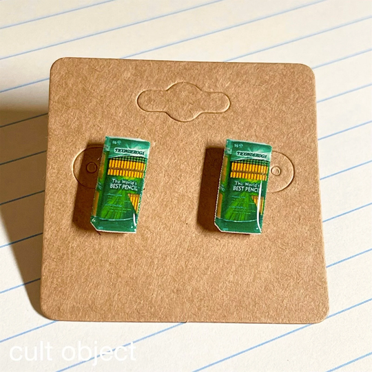 Ticonderoga Pencil Stud Earrings - Miniature Teacher Swag Jewelry Accessories