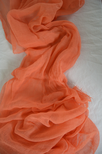 Papaya Orange Cheesecloth Table Runners, Boho, Gauze Wedding Decor, Flowy Runner, Farm Cloth