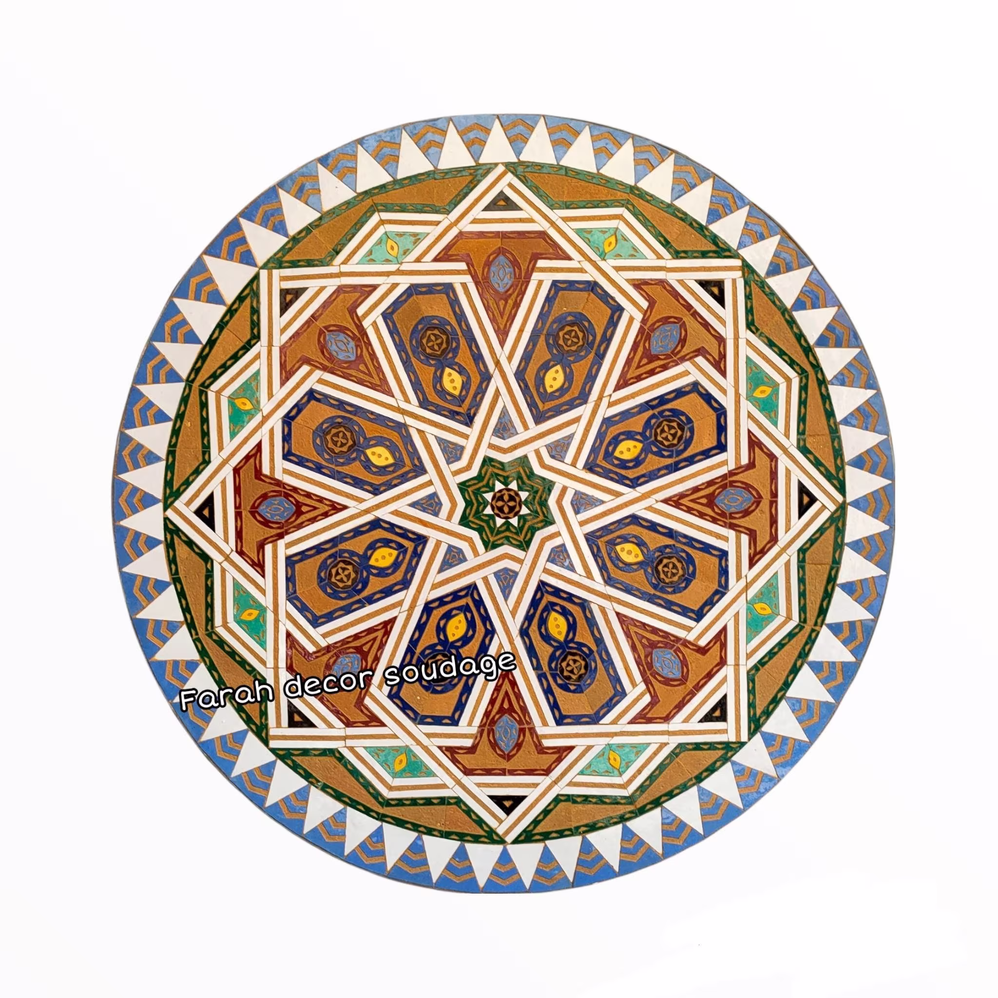 Mosaic Table From Morocco, Handmade Moroccan Table Intricately Designed Dining For Outdoor Or Indoor Living