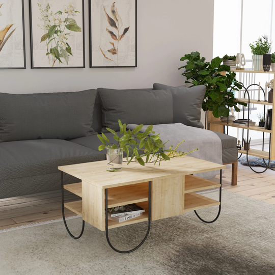 Sarah Coffee Table | Living Room Metal White Oak Anthracite Light Mocha Home Decor Furniture Cute