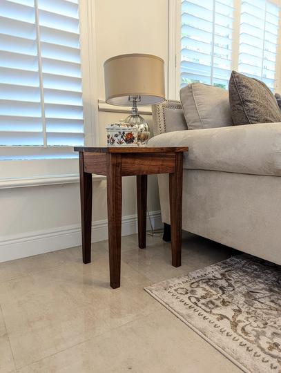 Walnut Side Table, Wood End Hardwood Living Room Sofa Solid Square Table