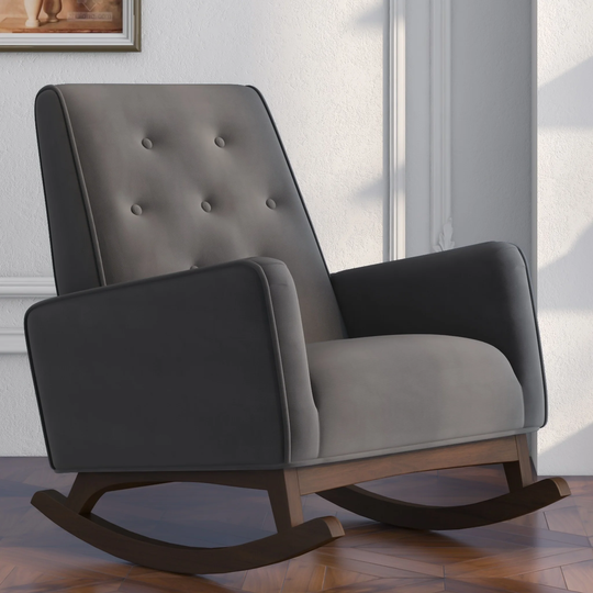 Westcott Mid Century Modern Glider Rocking Chair for Nursery in Dark Grey - Standard
