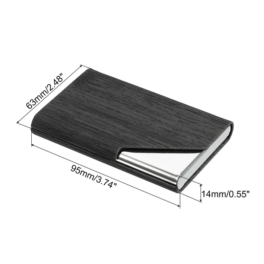 PU Leather Business Card Holders Flip Slim Pockets Name Card Case