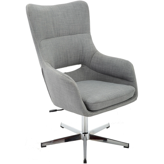 Hanover Harrison Stationary Office Chair in Gray with Chrome base