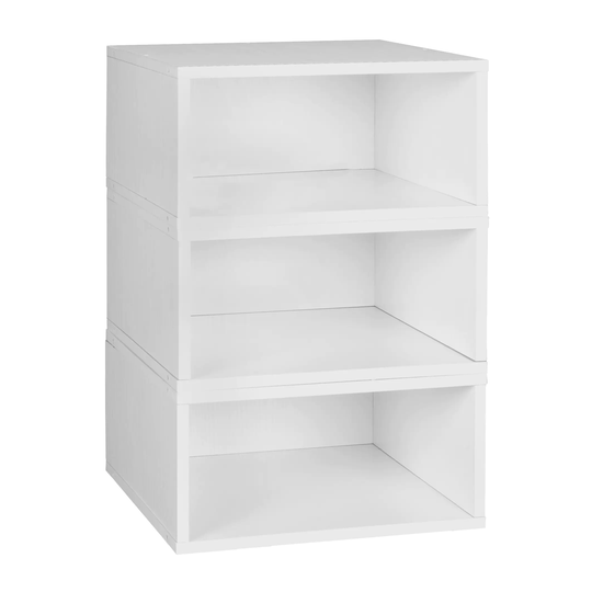 Noble Connect Storage Set- 3 Half Size Cubes- White Wood Grain