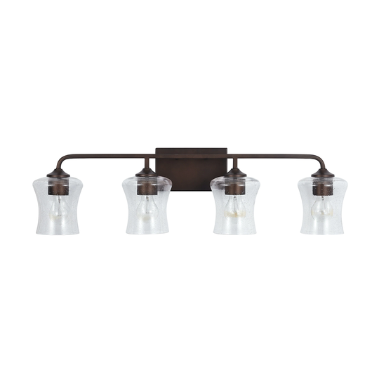 Reeves 4-light Bath/ Vanity Fixture w/ Clear Seeded Glass