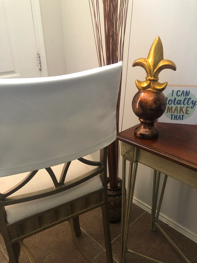 Cream-Colored Cotton Half Chair Cover, Dining Room, Kitchen, Bar Stool, Vanity Chair, Dorm, Office, Desk, Classroom