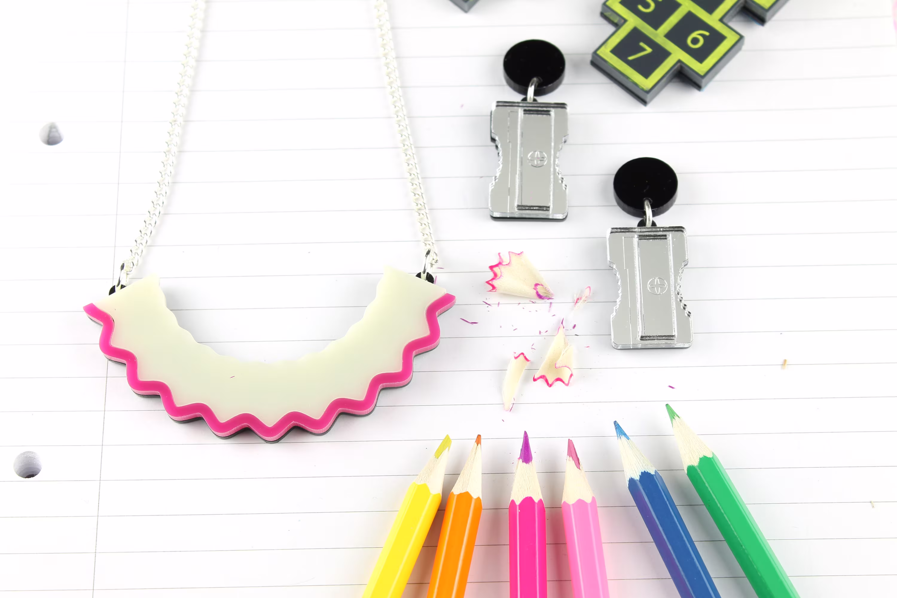 Pencil Shaving Necklace - Laser Cut Acrylic