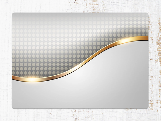 steel Of A Wave Chair Mat, Silver Vinyl Floor Gold Protective Metal Splat Pad, Flooring, Housewarming Gift