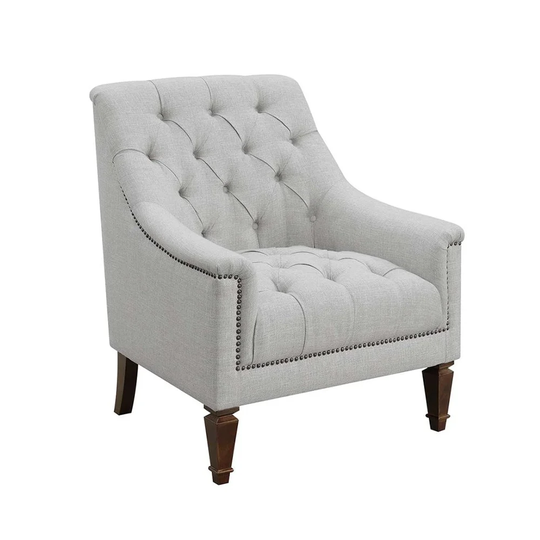 Sloped Arm Upholstered Chair In Grey