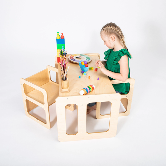 Montessori Table, Toddler Table Set Weaning & Chairs Furniture Preschool Table Set Ships Out in 1 Day