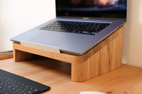 Laptop Stand, Holder, Wooden Macbook Notebook Oak Wood Gift For Him