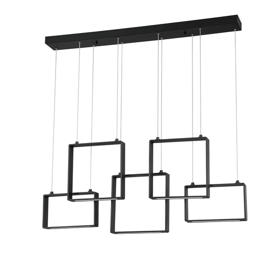 QUADRON 5-Light Rectangular LED Pendant Pendant Bar Ceiling Light
