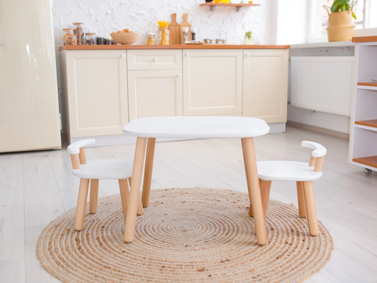 Toddler Table & Chair Set, Gift, Montessori Furniture, Wooden Kids Chairs Table, Kids Furniture