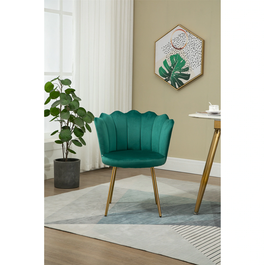Nicole Polyester Accent Chair with Golden Metal Leg