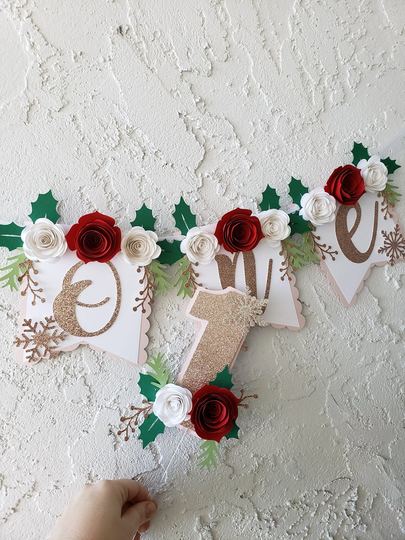 Winter Onederland High Chair Banner, Christmas High Banner, One 1st Birthday