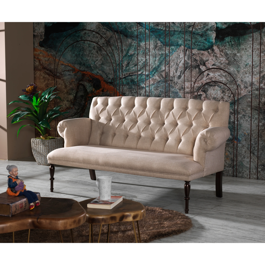 Roblero Modern Tufted Back Microfiber Sofa