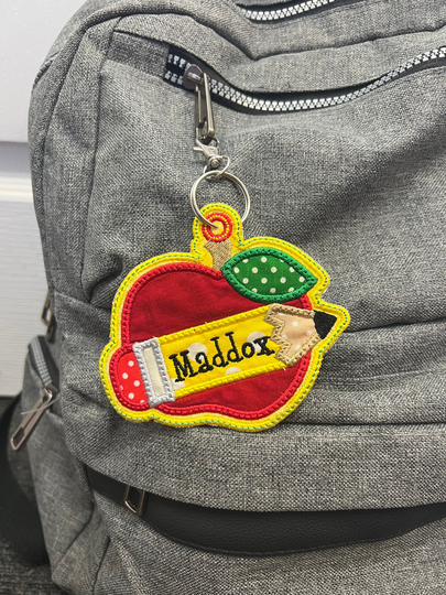 Apple & Pencil Bag Tag | Custom Back To School Tags