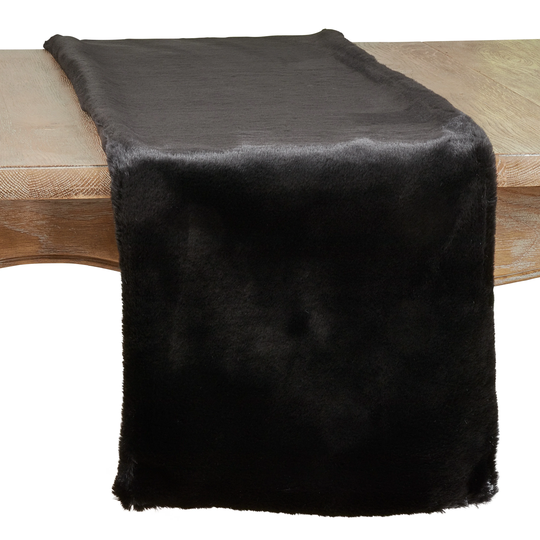 Table Runner With Faux Rabbit Fur Design
