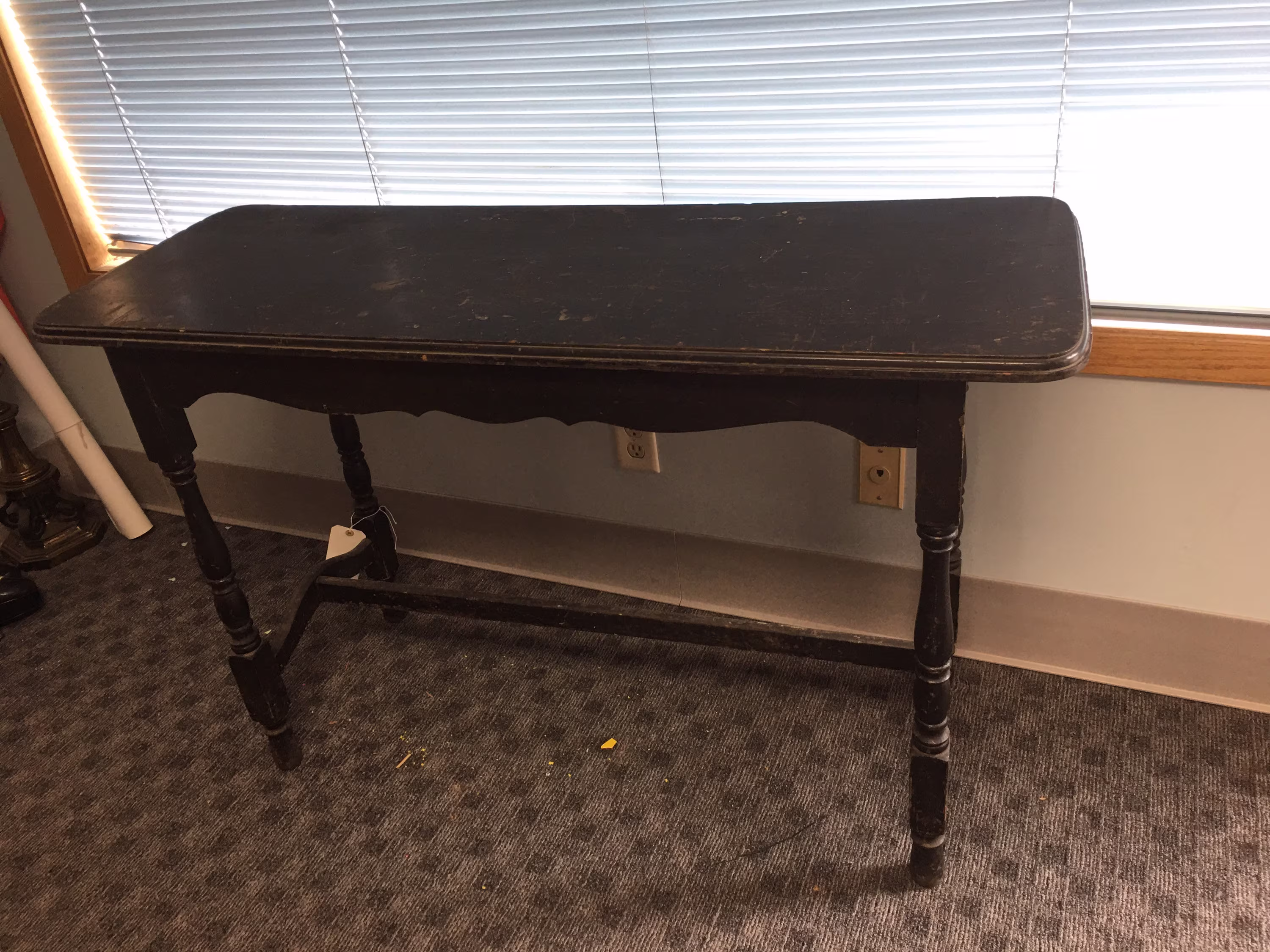 Antique Large Black Console Bar Sideboard Hall Table Boudoir Farmhouse
