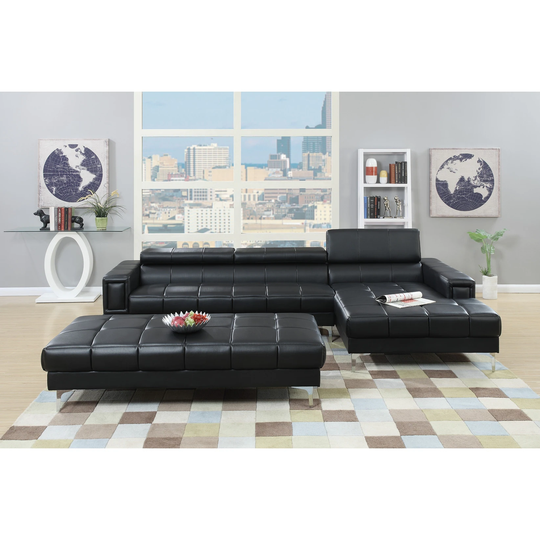 Sectional Sofa with Adjustable Headrest