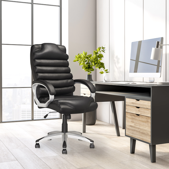 CorLiving Executive Office Chair in Black Leatherette