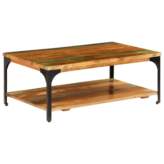 Coffee Table End Table with Shelf Solid Reclaimed Wood High Quality