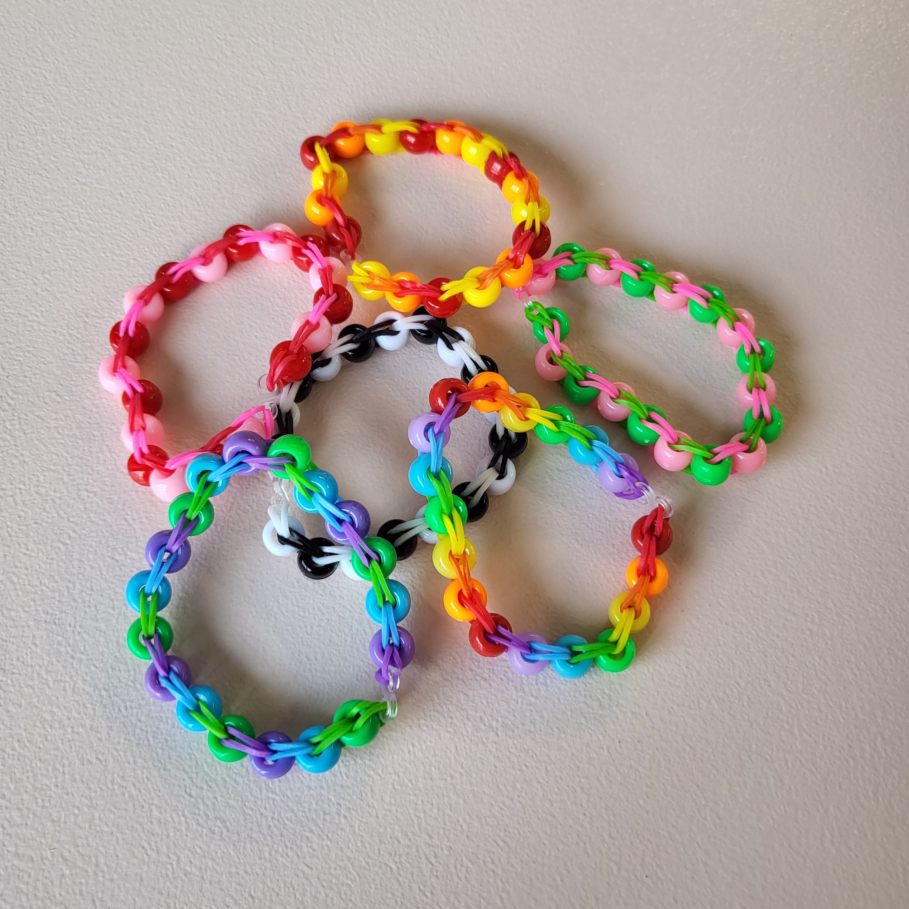 Rubber Band Beaded Bracelets, Stretchy Rainbow Bracelet