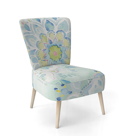 Designart 'Watercolor Mandalas III' Upholstered Floral Accent Chair