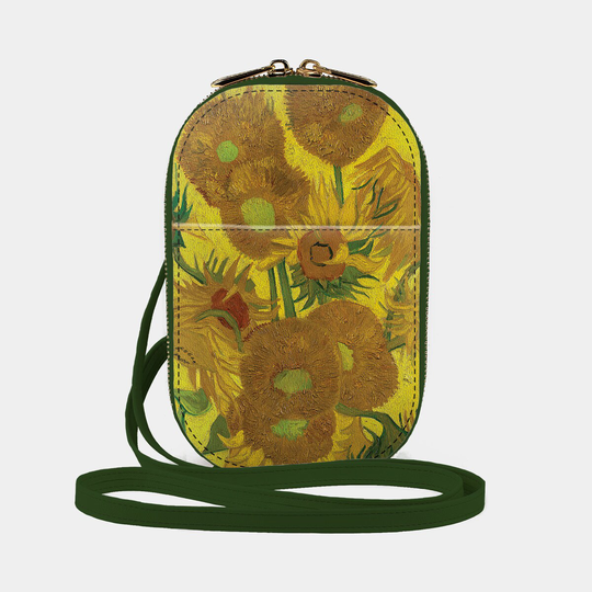 Van Gogh Sunflowers Crossbody Bag, Adjustable Strap Small Purse, Vegan Leather, Clutch Phone Classic Art Bag