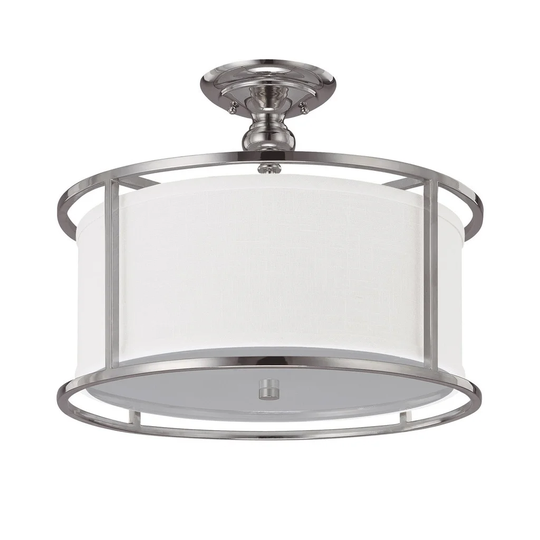 Midtown 3-light Polished Nickel Semi-Flush Mount - Polished Nickel - Polished Nickel