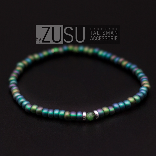 Raw Emerald Men's Bracelet, Tiny Mens Bracelet, Minimalist Beaded Bracelet For Men, Gift Guys