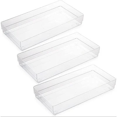 Plastic Drawer Organizer, Drawer Storage Containers Bins For Dresser Cosmetics Makeup, Stackable