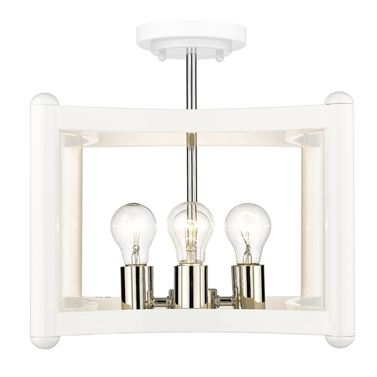 Coyle 4-light White Convertible Pendant/ Semi Flush Mount