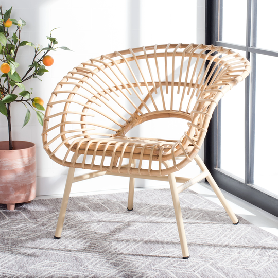 SAFAVIEH Savino Rattan Accent Chair - 28.7" W x 31.1" L x 30.3" H