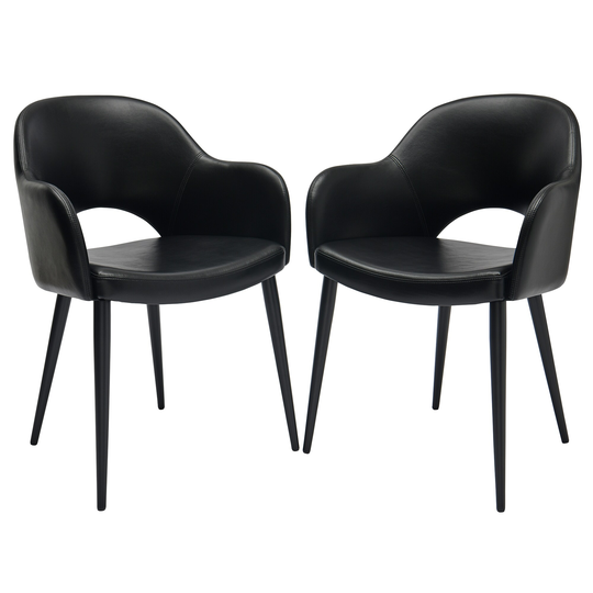 Mid-century PU Leather Accent Chair, Set of 2