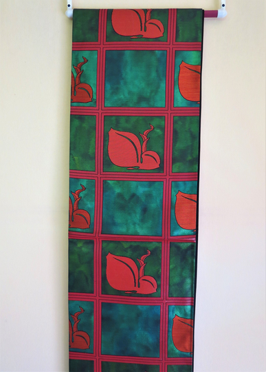 Obi Table Runner/Art Vintage Japanese Silk Obi Unused Abstract Modern Flower Kimono Belt Home Decor Gift For Her