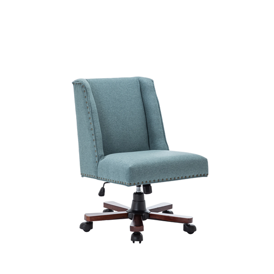 Porthos Home Hanzo Swivel Office Chair, Fabric Upholstery, Wooden Base