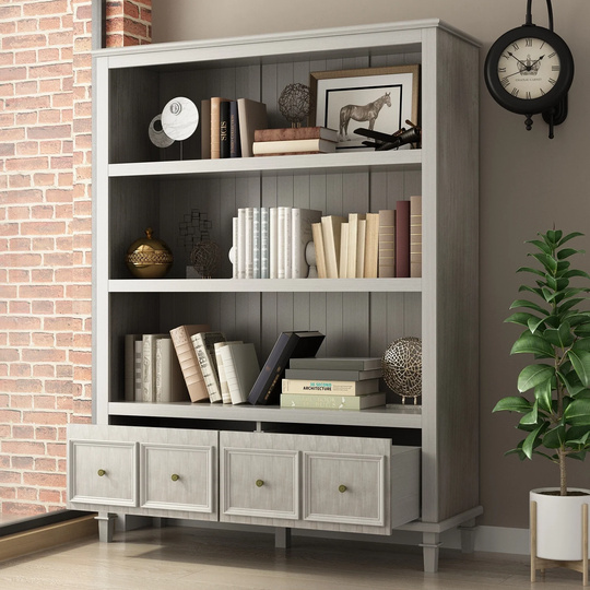 Bookcase with 4 Drawer Storage Shelf Buffet Cabinet Sideboard Lacquer