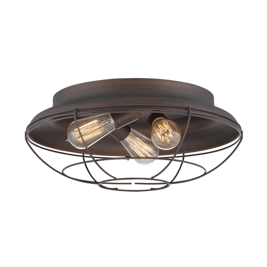 Neo-Industrial Metal Flushmount Ceiling Light