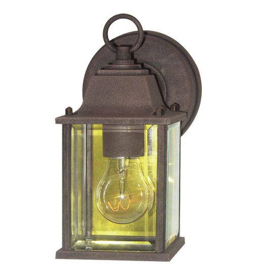 Woodbridge Lighting Basic 1-Light Powder-Coat Rust Outdoor Wall Light with Clear Glass Shade