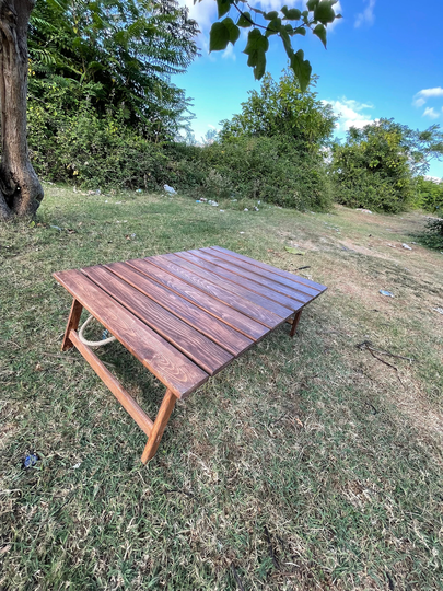 Wooden Table, Picnic Car Folding Boho, Gift, Wood, Wood Table, Portable Table, Boho Table